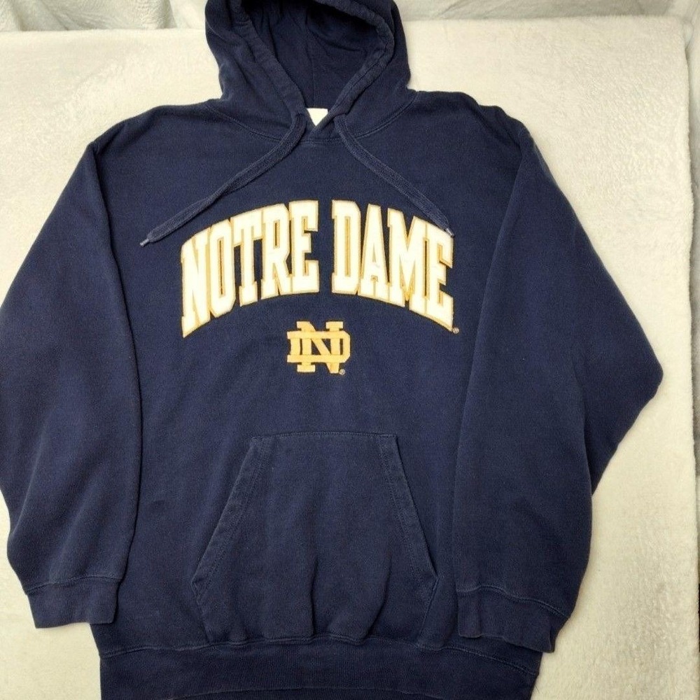 Vintage Notre Dame Fighting Irish Collegiate Hoodie Mens XL Blue Pullover Fleece